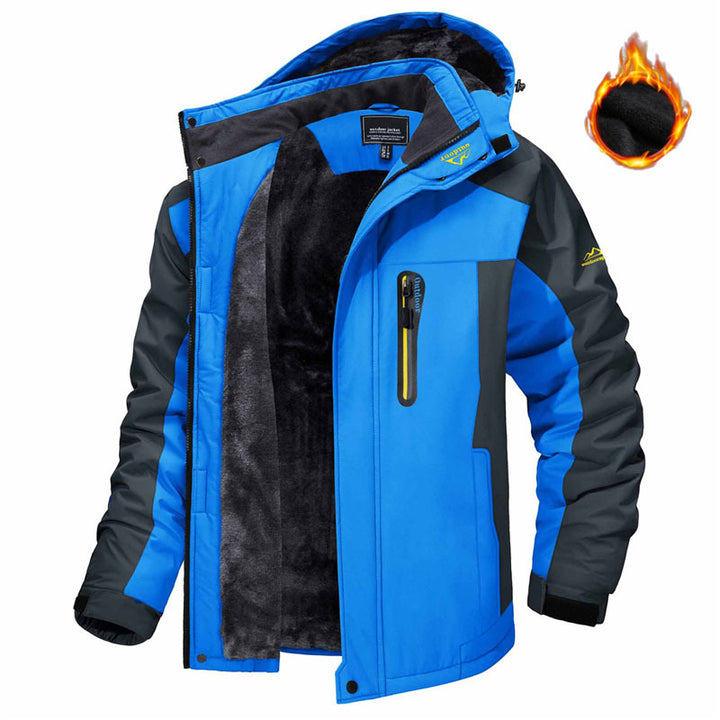 Man in fleece-lined hooded winter parka