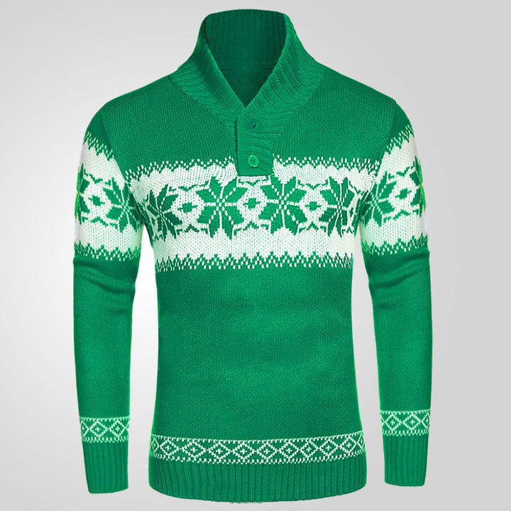 Man in a snowflake Christmas jumper