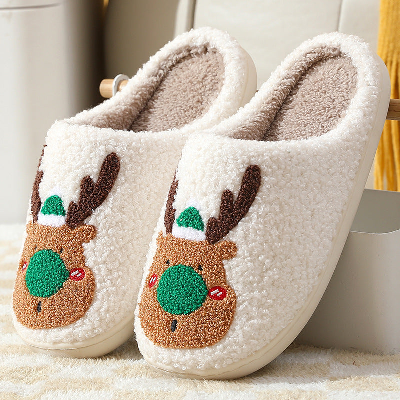 Pair of reindeer Christmas slippers