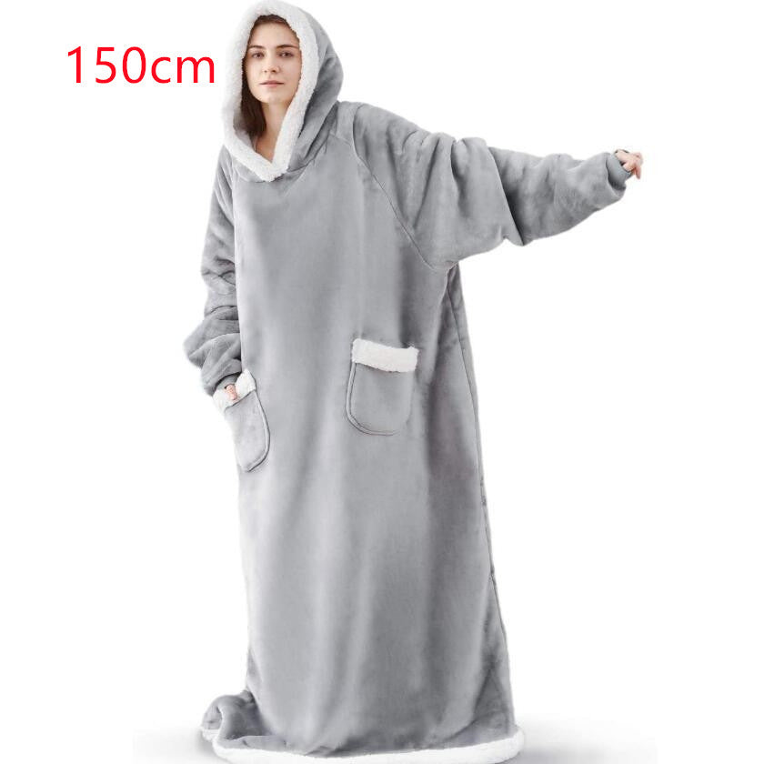 Oversized hoodie blanket with sherpa hood