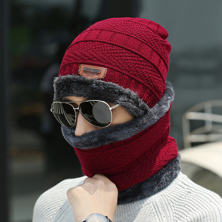 Knitted beanie and neck warmer set