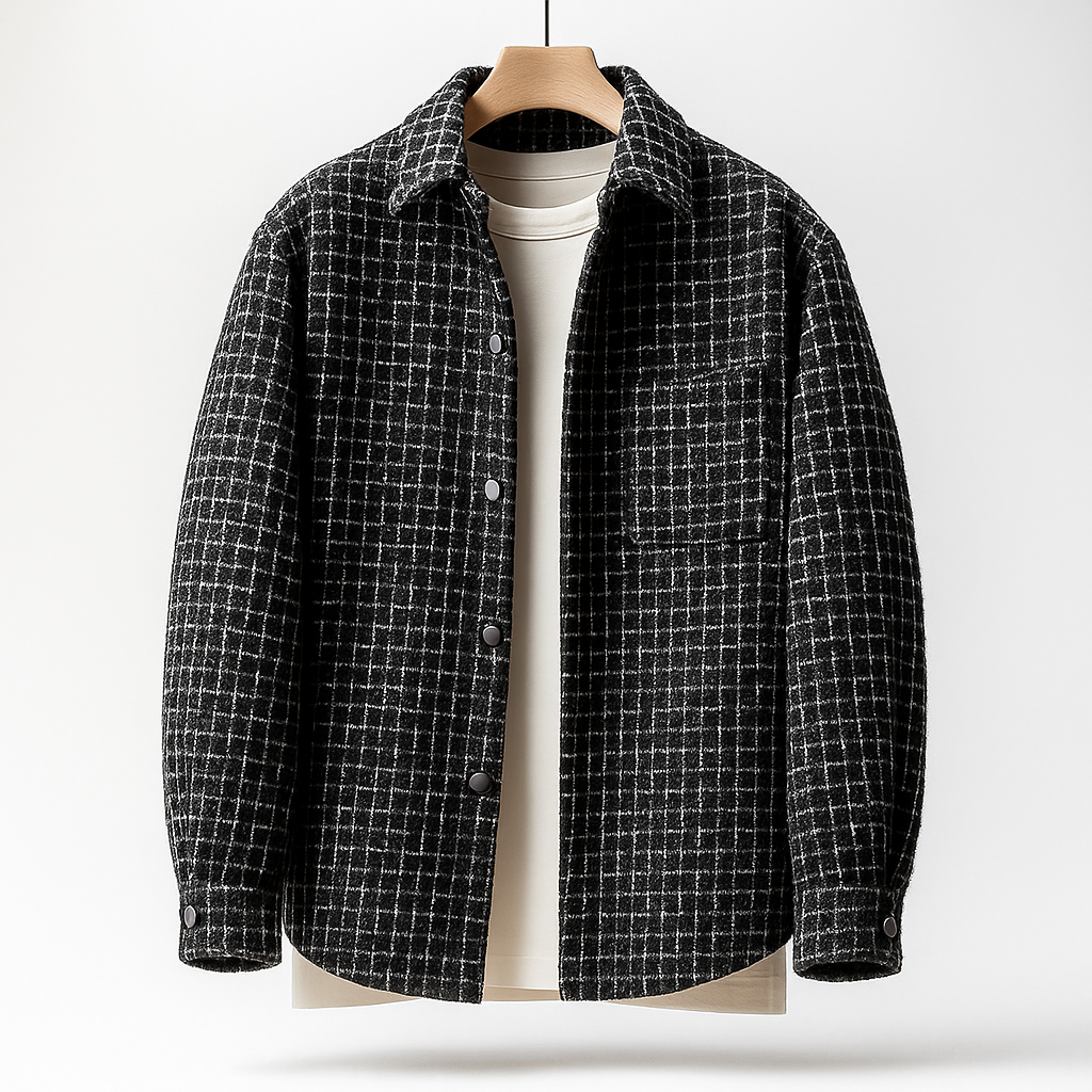TAILORED HOUNDSTOOTH SHACKET