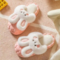 Fluffy bunny slippers in pink