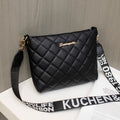 Small quilted crossbody bag with wide strap
