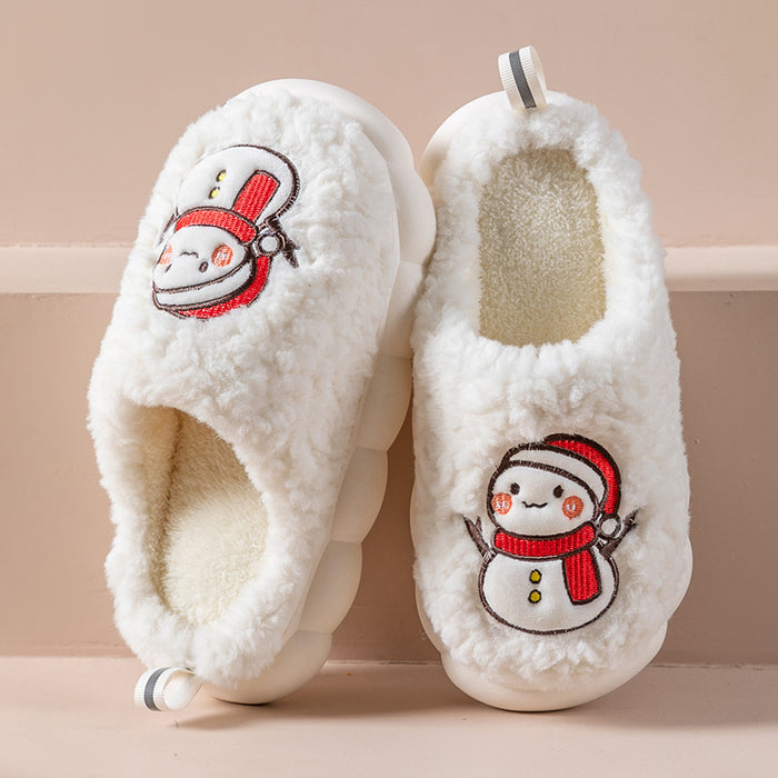 Evie | Fluffy snowman slippers with thick anti-slip sole