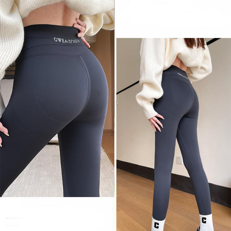 Black thick fleece-lined leggings
