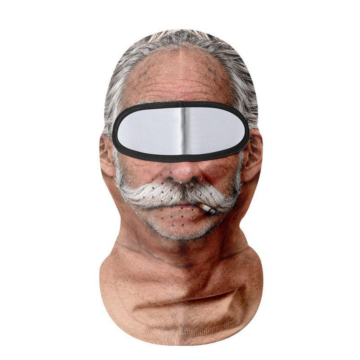Balaclava ski mask with funny face print