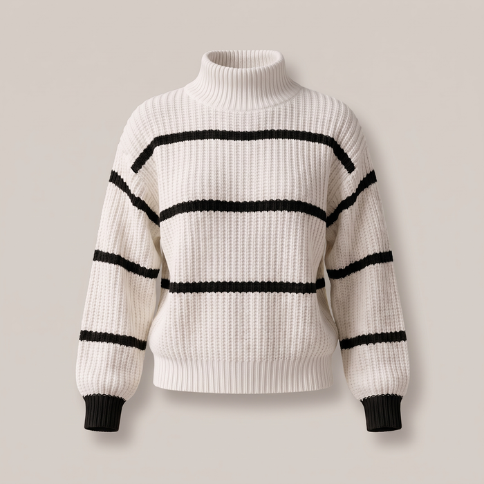 SERELLE STAND COLLAR STRIPED Jumper