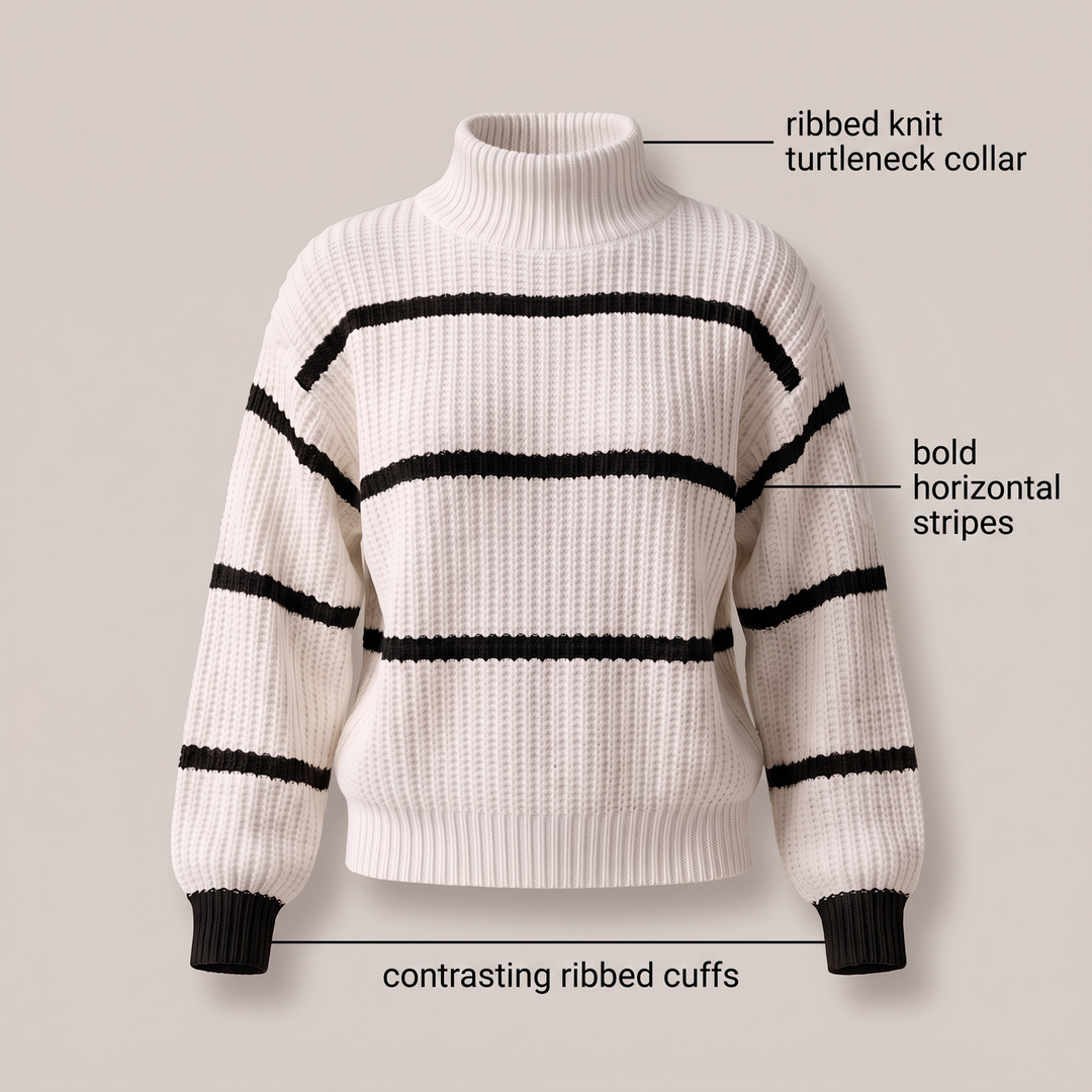 SERELLE STAND COLLAR STRIPED Jumper