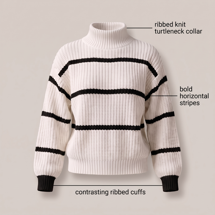 SERELLE STAND COLLAR STRIPED Jumper