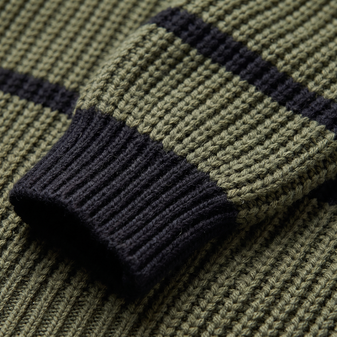 SERELLE STAND COLLAR STRIPED Jumper