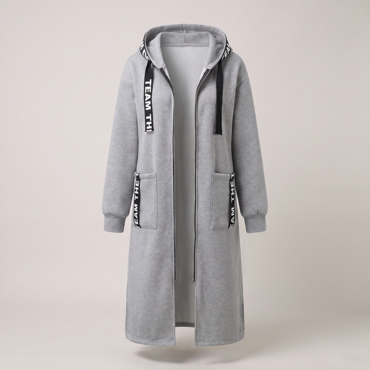 CASUAL LUXE HOODED SWEATSHIRT COAT