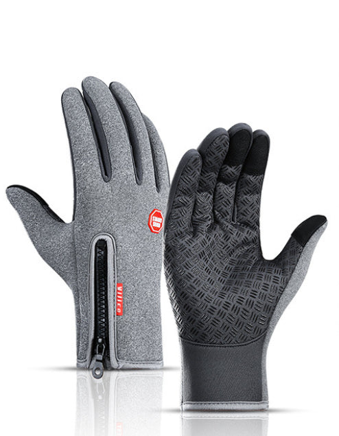 Fleece-lined touchscreen cycling gloves
