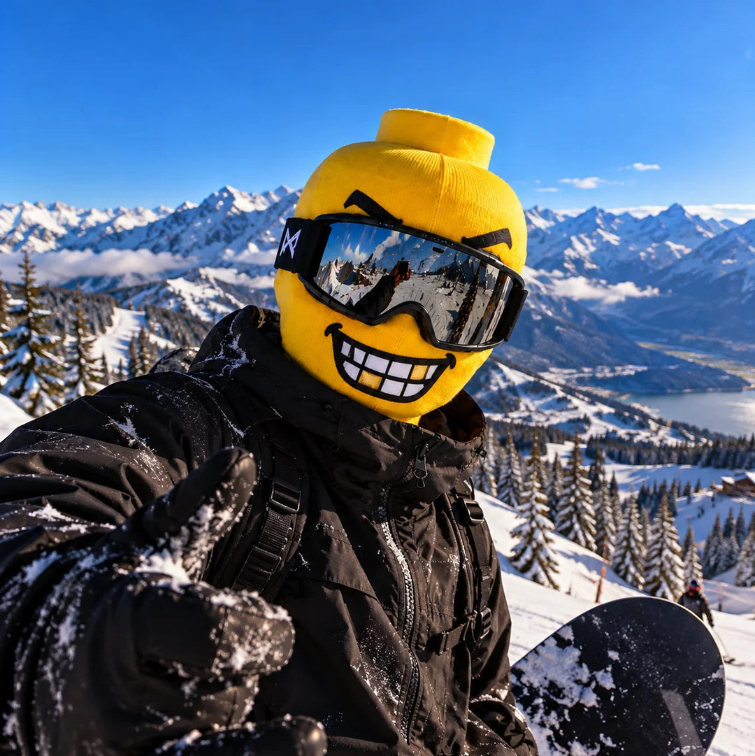 Knitted balaclava with printed smile