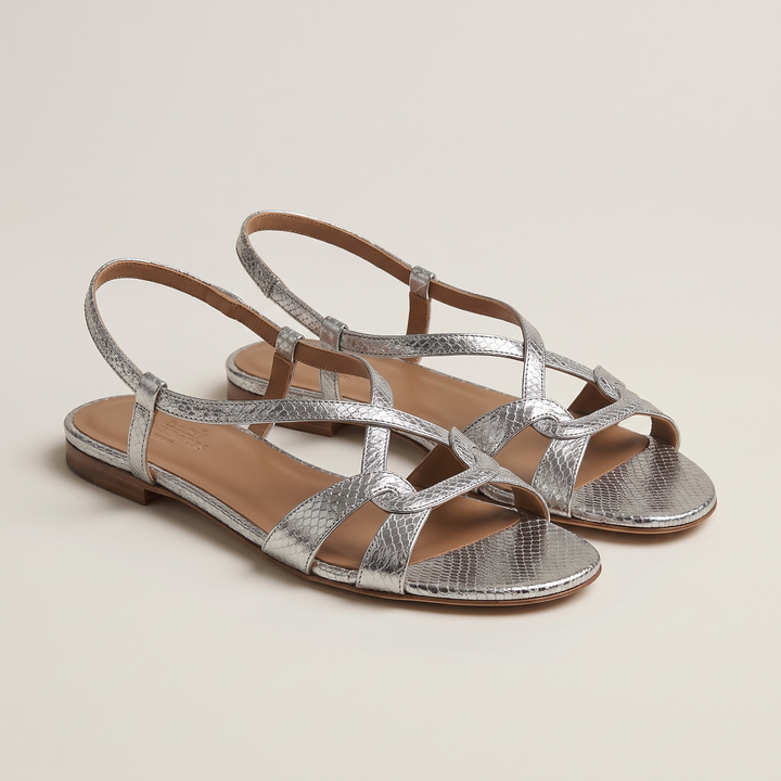ELEGANT SNAKE EFFECT COMFORT SANDALS
