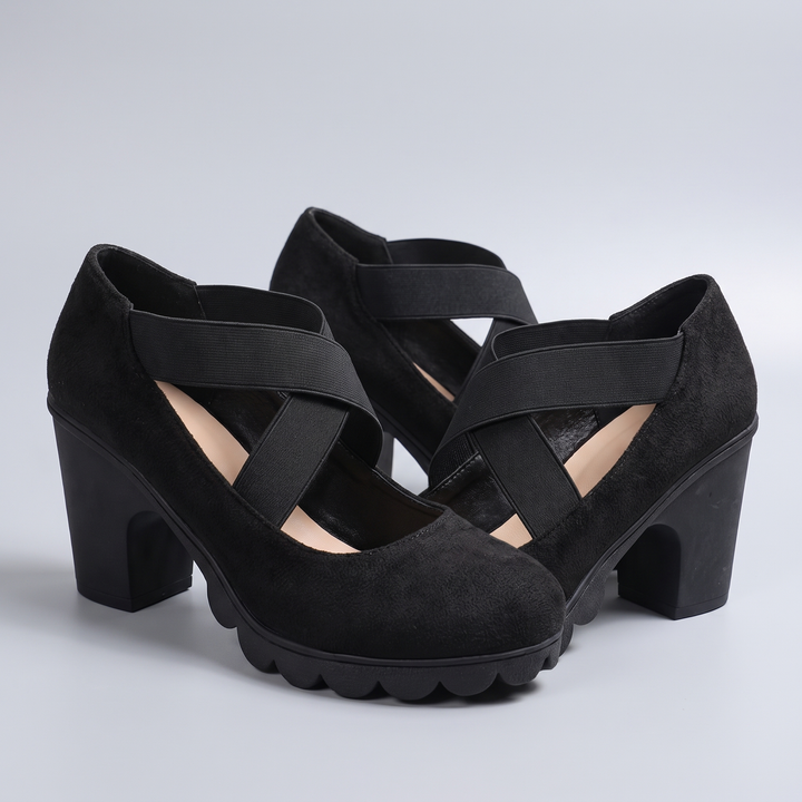 ELEGANT COMFORT BLOCK HEEL SHOES