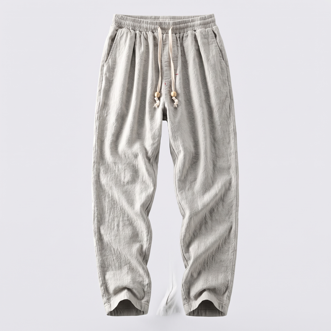 RELAXED LINEN BLEND TROUSERS
