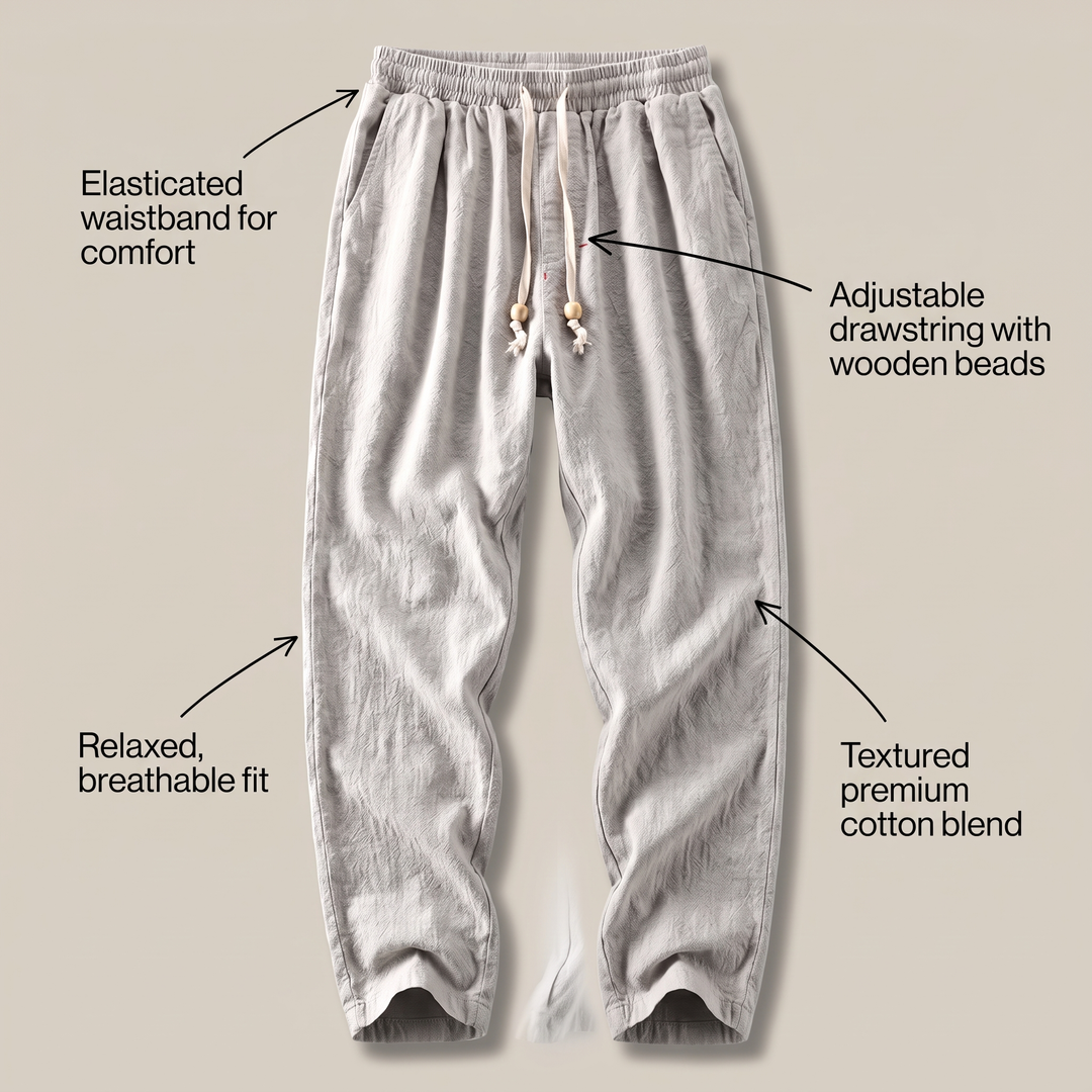 RELAXED LINEN BLEND TROUSERS
