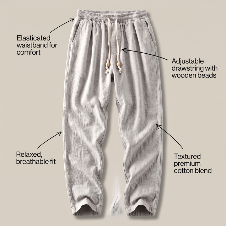 RELAXED LINEN BLEND TROUSERS
