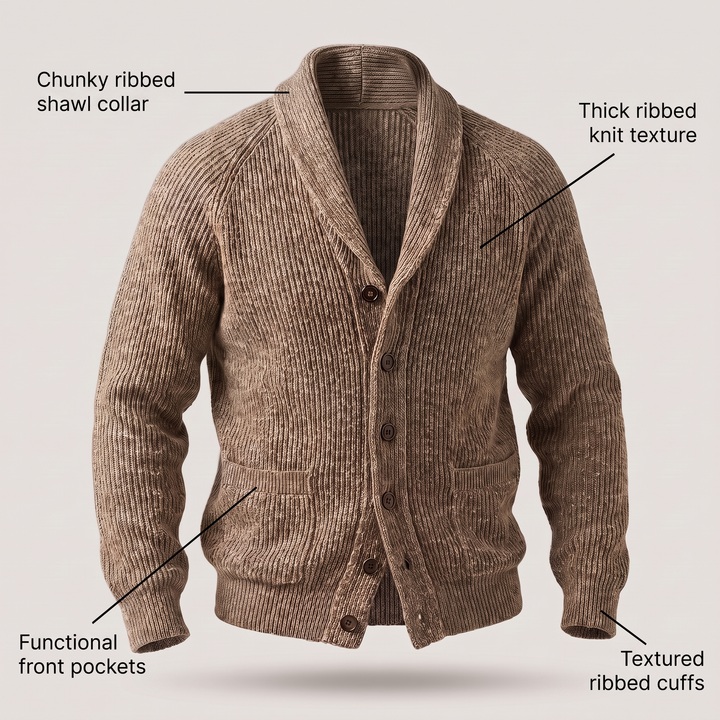 CLASSIC SHAWL COLLAR CARDIGAN