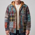 CORDED CHECK HOODED JACKET