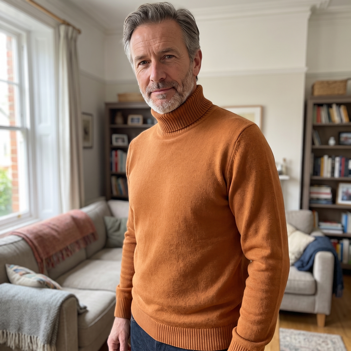 ELEGANT CASHMERE ROLL NECK KNIT