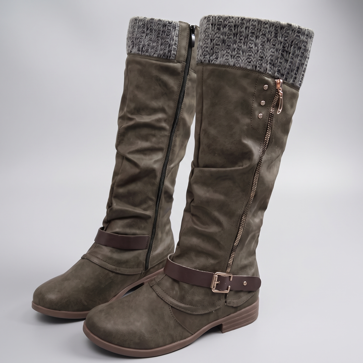 COSY KNIT TOP KNEE HIGH BOOTS