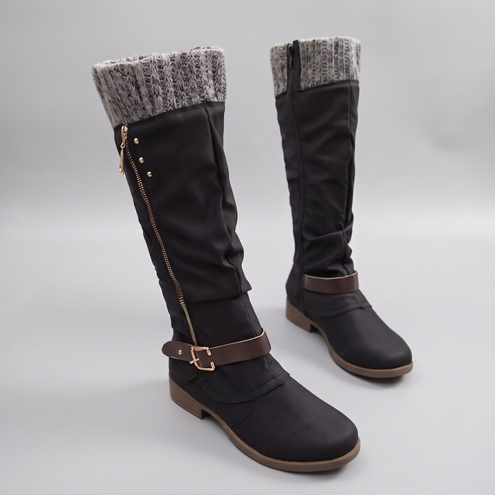 COSY KNIT TOP KNEE HIGH BOOTS
