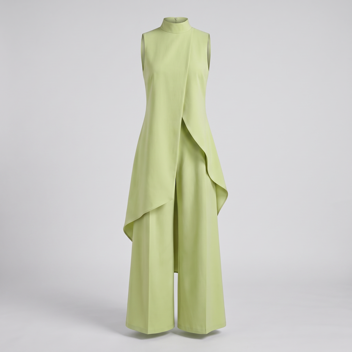 ELEGANT ASYMMETRIC WIDE LEG JUMPSUIT