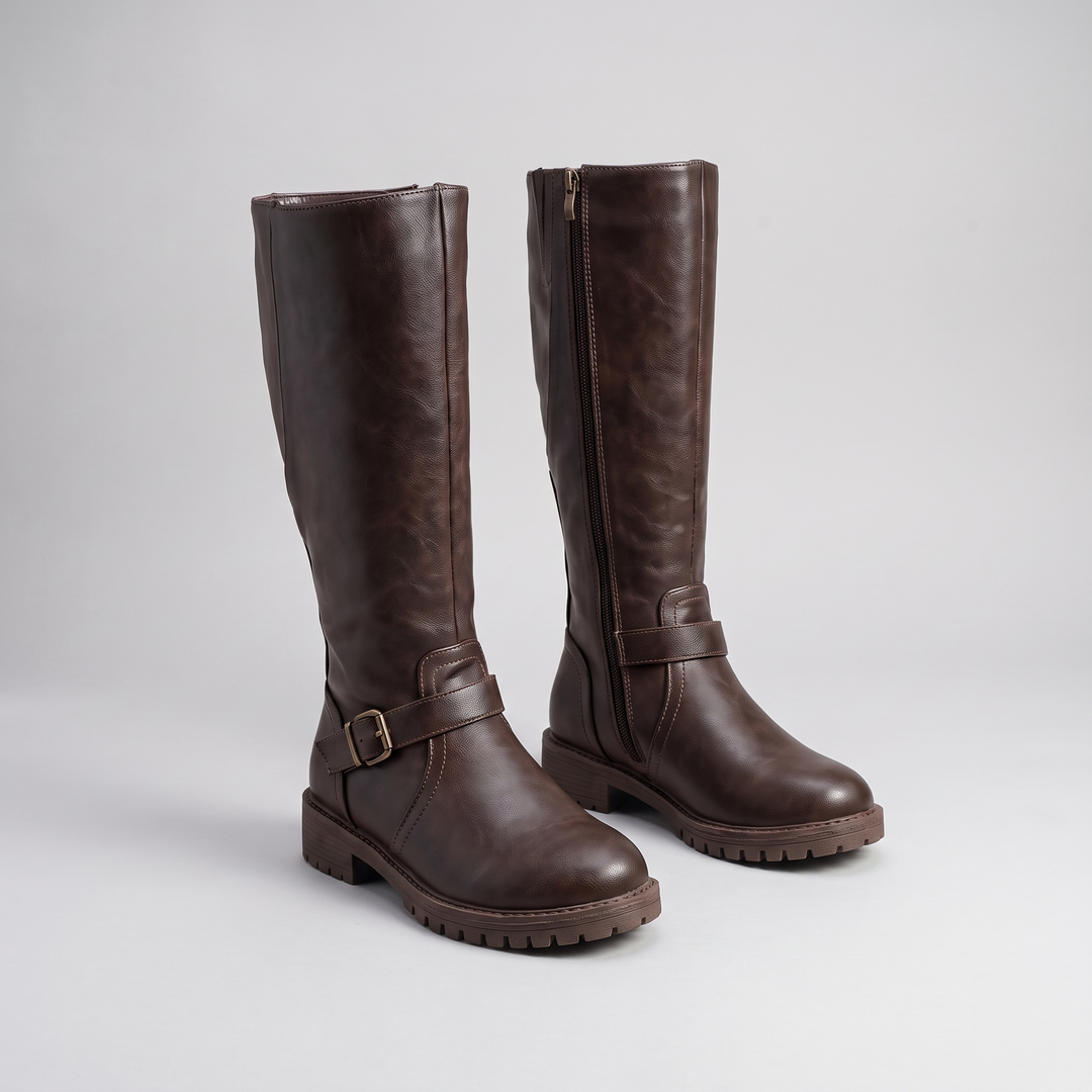 CLASSIC BUCKLE KNEE HIGH BOOTS