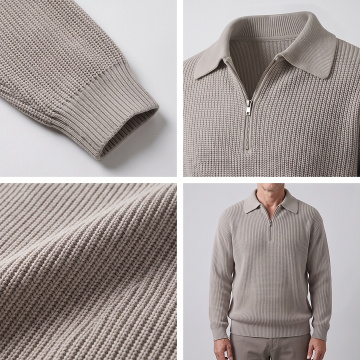 CLASSIC TEXTURED ZIP JUMPER
