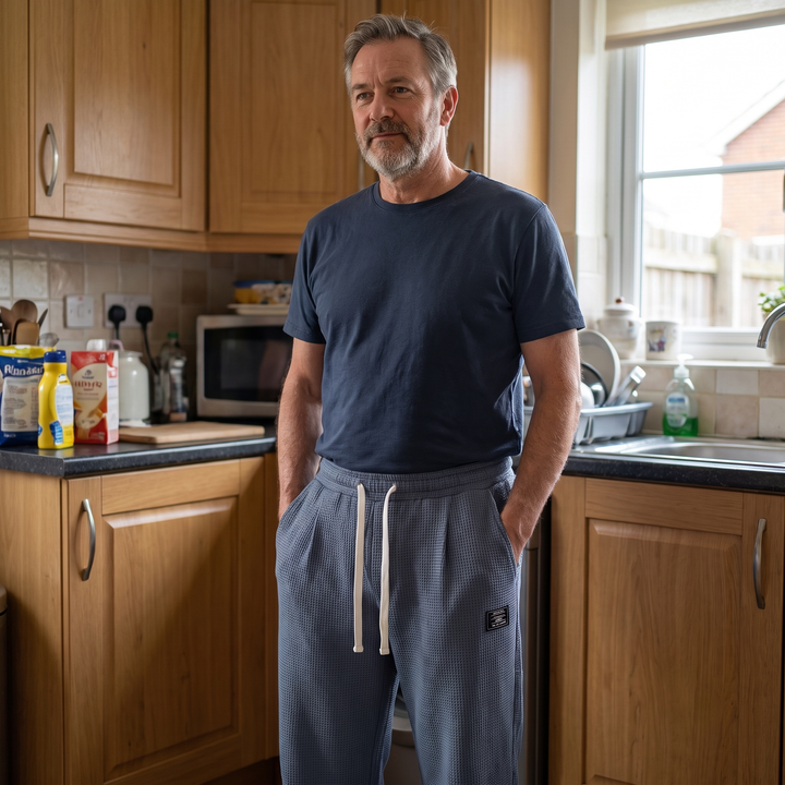 TEXTURED RELAXED FIT TROUSERS