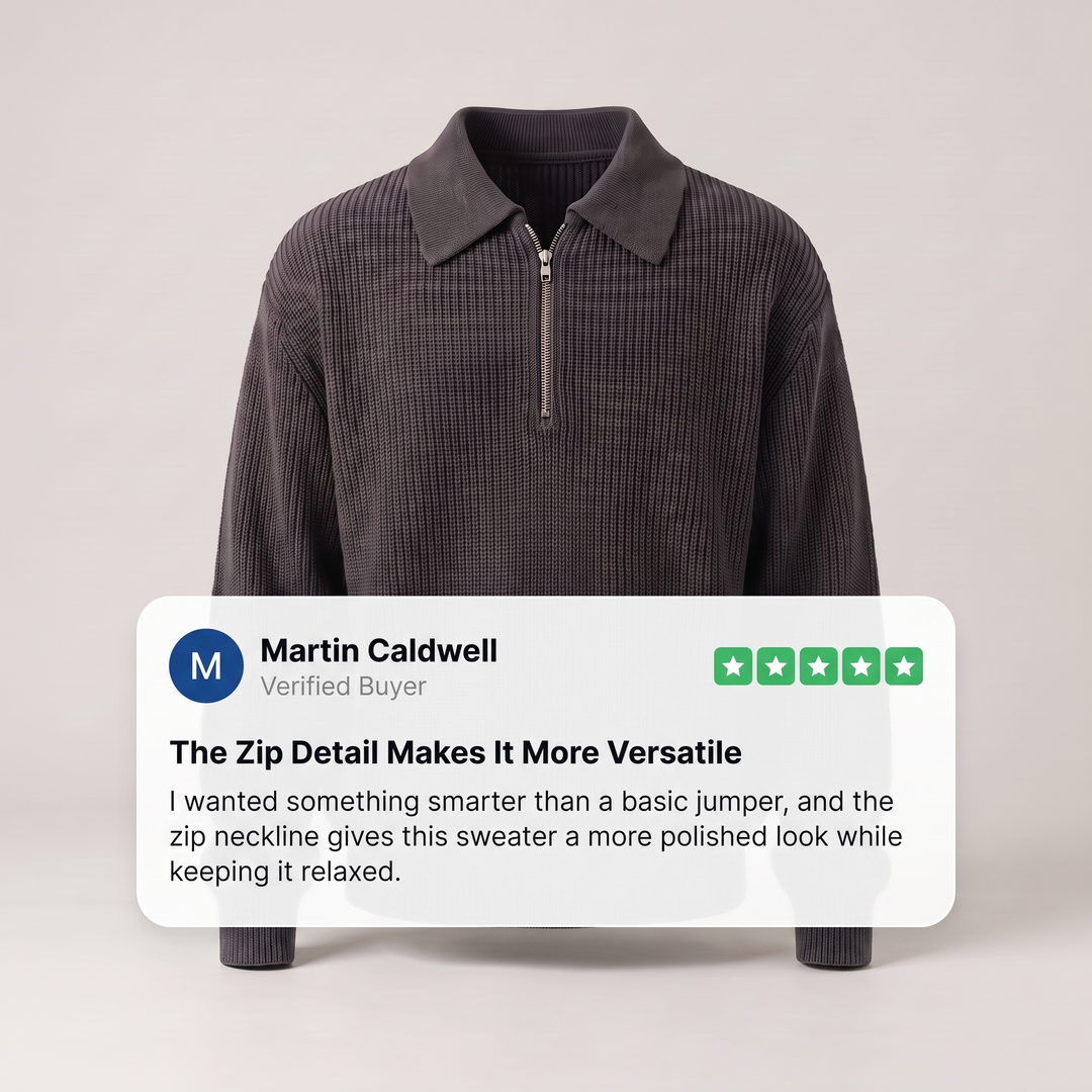 CLASSIC TEXTURED ZIP JUMPER