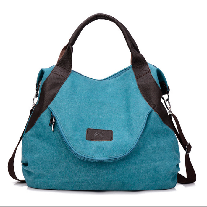 Phoebe | Large Canvas Shoulder Bag with Detachable Crossbody Strap