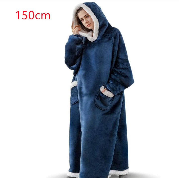 Oversized hoodie blanket with sherpa hood
