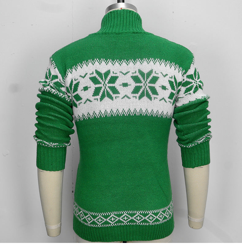 Man in a snowflake Christmas jumper