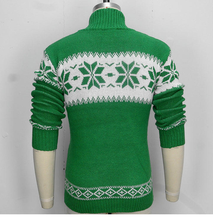 Man in a snowflake Christmas jumper