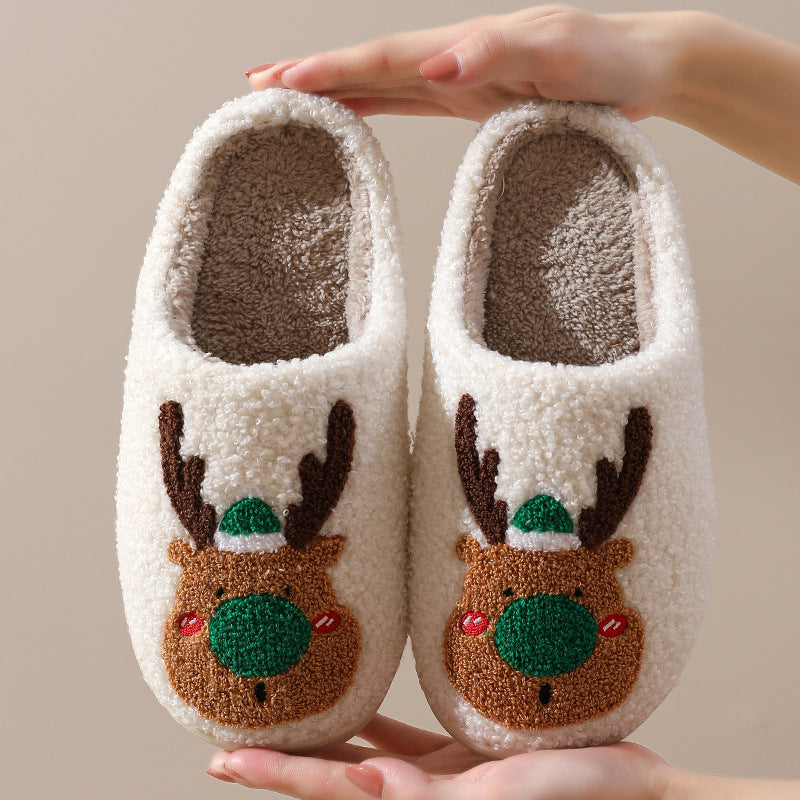 Pair of reindeer Christmas slippers