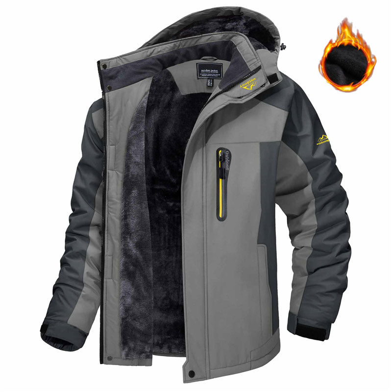 Man in fleece-lined hooded winter parka