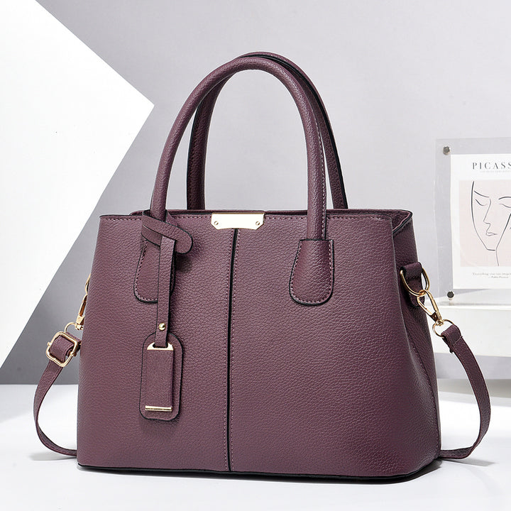 Structured faux leather tote handbag