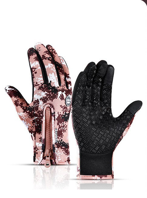 Fleece-lined touchscreen cycling gloves