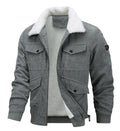 Man in a corduroy jacket with sherpa collar