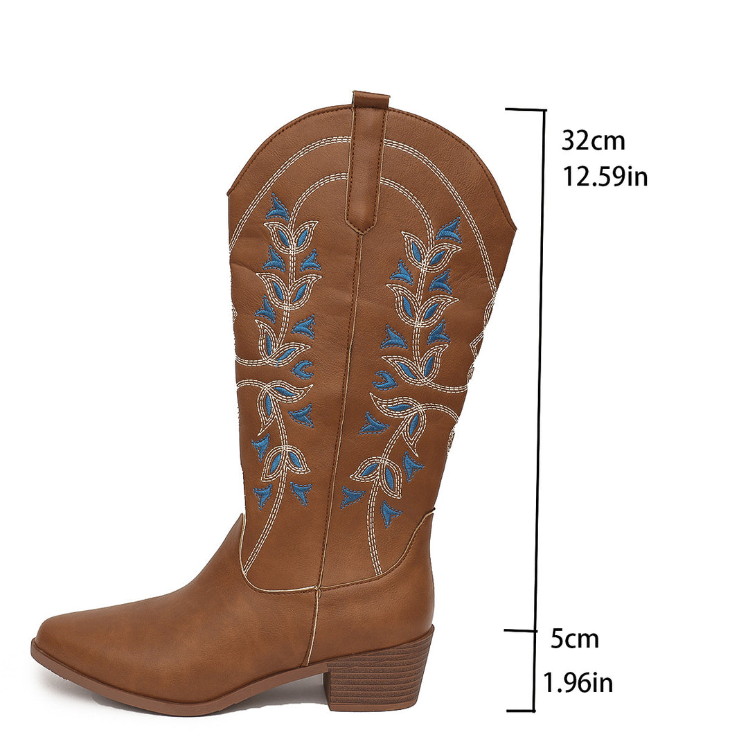 Embroidered western cowboy boots