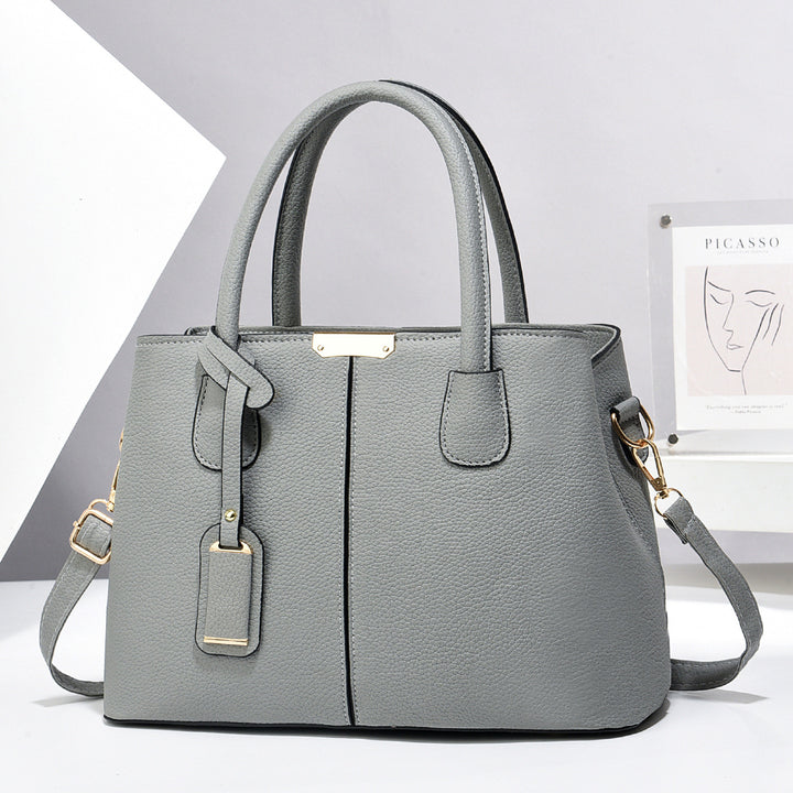 Structured faux leather tote handbag