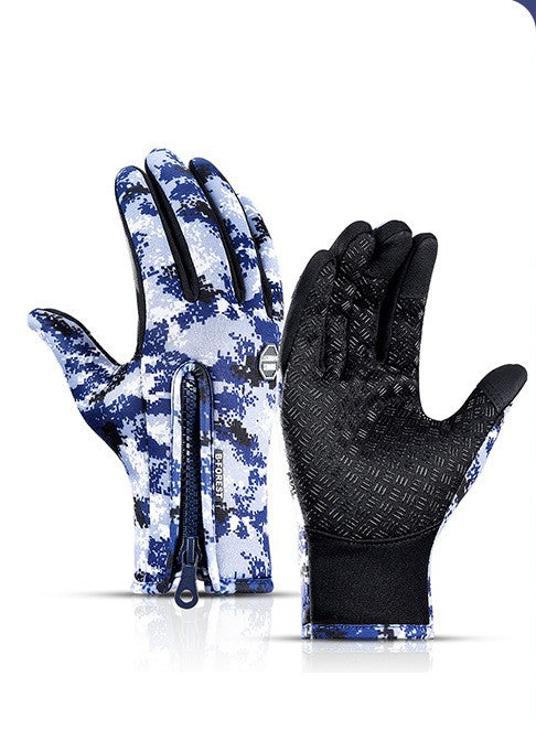 Fleece-lined touchscreen cycling gloves