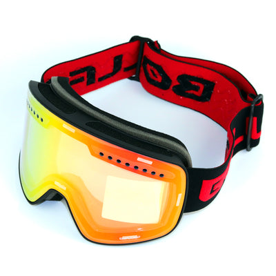 Frameless ski goggles with mirrored lens
