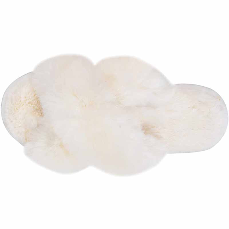 Fluffy faux fur criss-cross slippers in cream