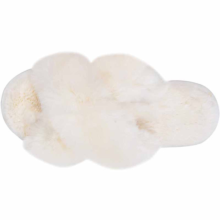 Fluffy faux fur criss-cross slippers in cream