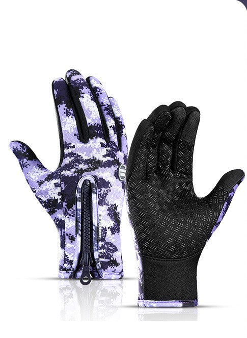 Fleece-lined touchscreen cycling gloves