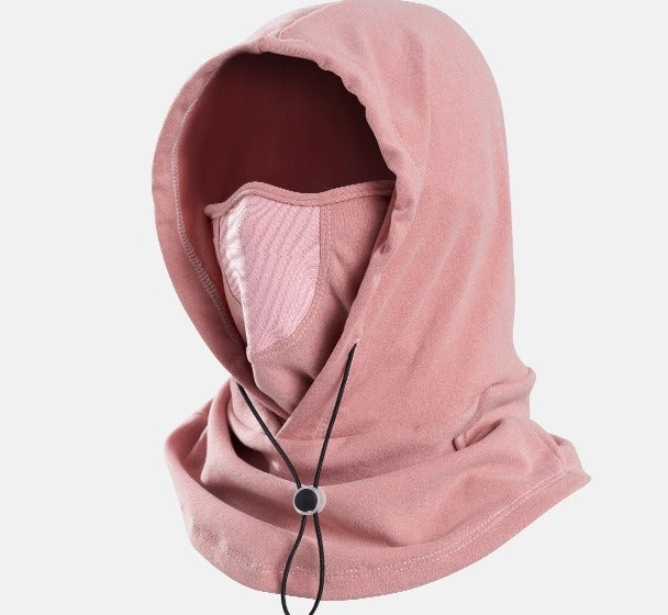 Black fleece balaclava with mesh panel